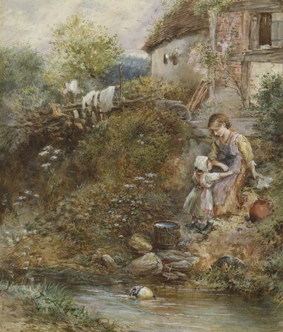 The Washing Day by Myles Birket Foster